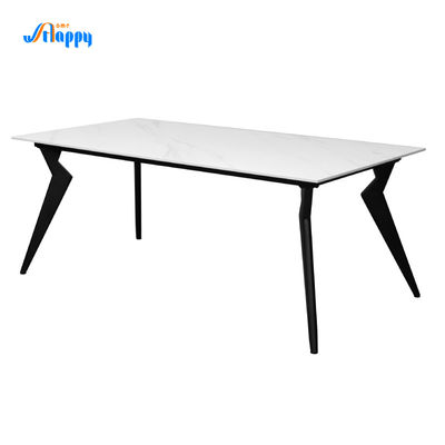 Fashionable Ceramic Top Dining Table Easy Installation Heat Resistant