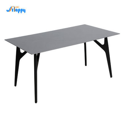 Customized Size Ceramic Top Dining Table Industrial With Iron Frame