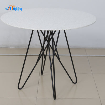 Indoor Contemporary Ceramic Dining Tables 900mm Dia Space Saving