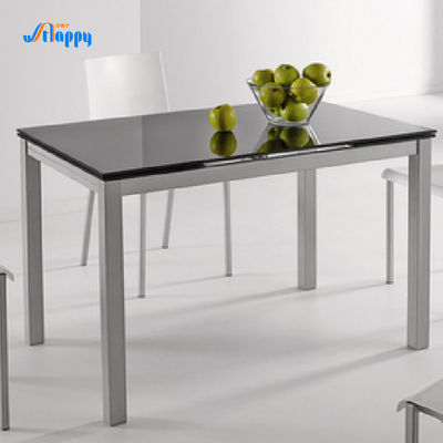 High Stability Glass Top Kitchen Table Glass Top Dining Room Table 1100*700mm For Household