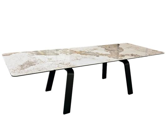 Ceramic Extendable Dining Table Tempered For Home Small Spaces