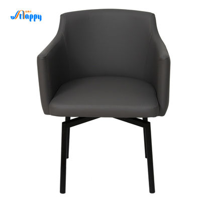 Black Modern Swivel Dining Chairs Customized Modern Swivel Armchair With Metal Legs