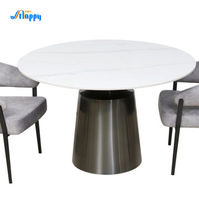 Flat Packed Modern Round Dining Table 1200mm Diameter With Fixed Type