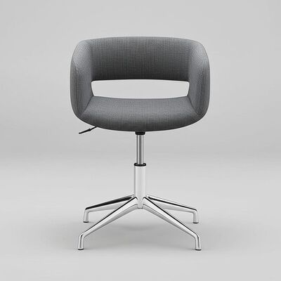Metal Frame Modern Swivel Chair Upholstered Fabric Comfortable Office Seating Ideal for Conference Rooms Workspaces and Meeting Areas