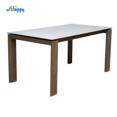 Customized White Ceramic Top Dining Table Ceramic Top Kitchen Table 1500*800mm