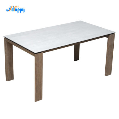 Customized White Ceramic Top Dining Table Ceramic Top Kitchen Table 1500*800mm