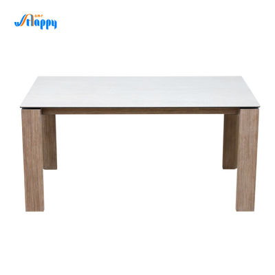 Customized White Ceramic Top Dining Table Ceramic Top Kitchen Table 1500*800mm