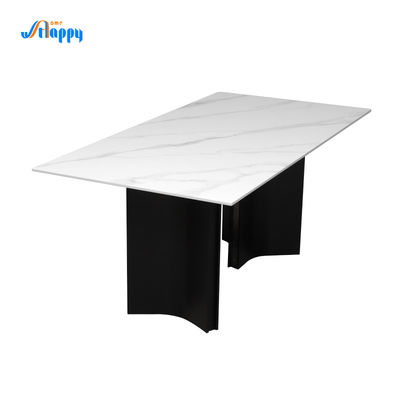 Modern Ceramic Table Top Dining Table Long Lasting With Flat Packed Aluminum Frame