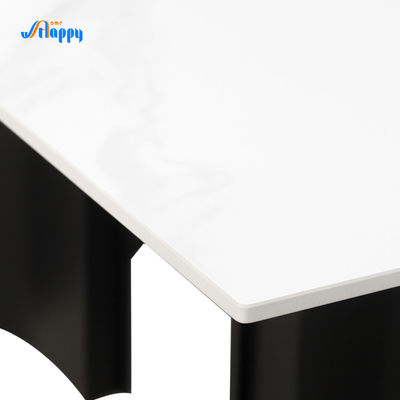 Modern Ceramic Table Top Dining Table Long Lasting With Flat Packed Aluminum Frame