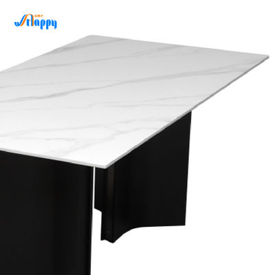 Modern Ceramic Table Top Dining Table Long Lasting With Flat Packed Aluminum Frame