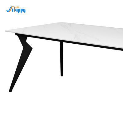 Fashionable Ceramic Top Dining Table Easy Installation Heat Resistant