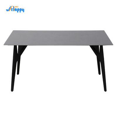 Customized Size Ceramic Top Dining Table Industrial With Iron Frame