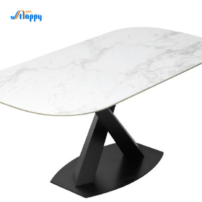 White Modern Extendable Dining Table Ceramic 1700*900mm For Kitchen Use