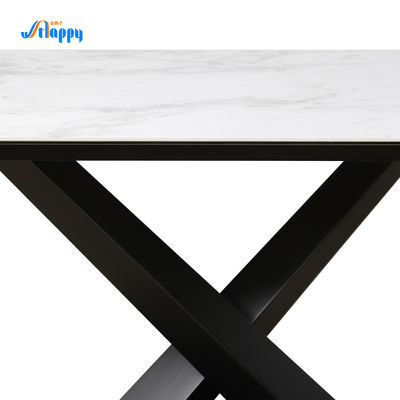 White Modern Extendable Dining Table Ceramic 1700*900mm For Kitchen Use