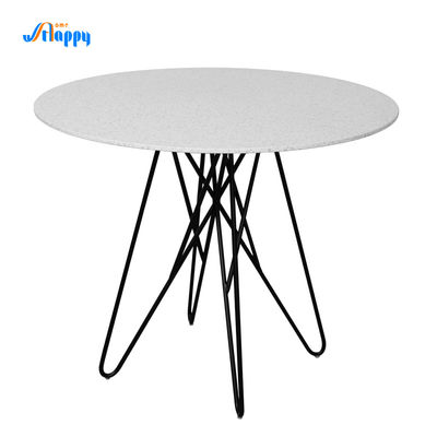 Indoor Contemporary Ceramic Dining Tables 900mm Dia Space Saving