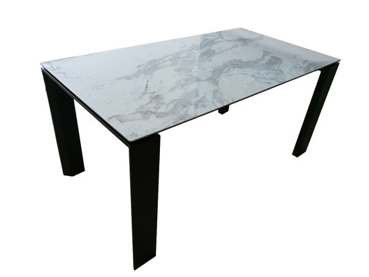 Grey Ceramic Table Top Dining Table Stain Resistant 1500*800mm For Home KD Furniture