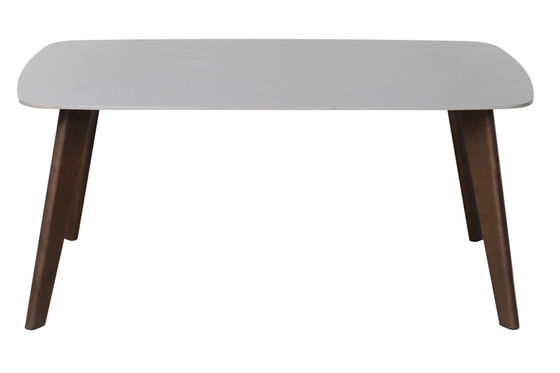 Modern Ceramic Top Dining Table With Wooden Leg Knock Down Fixed Type 1600*850mm For Home
