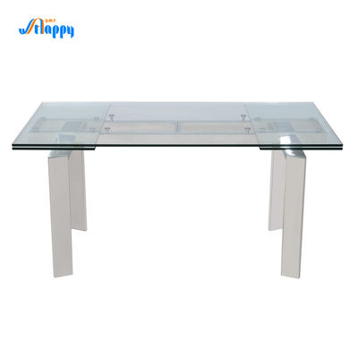 Versatile Modern Glass Dining Table 1400*900mm With Extension Design