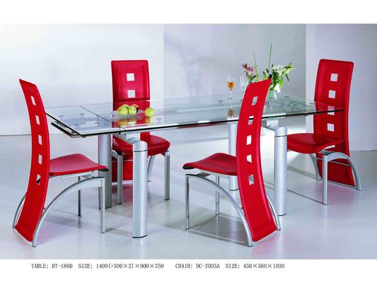 2000mm Length Modern Glass Kitchen Table Extendable Glass Dining Table