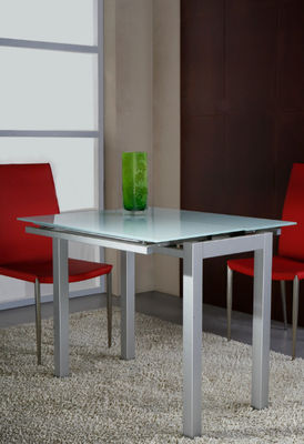 Fashionable Glass Top Dining Table 1200mm Length With Euro Style
