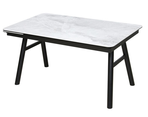 High Stability Extendable Grey Dining Table Retractable Dining Room Table 850mm Width