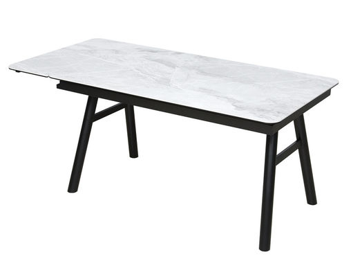 High Stability Extendable Grey Dining Table Retractable Dining Room Table 850mm Width