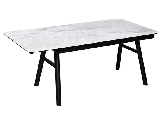 High Stability Extendable Grey Dining Table Retractable Dining Room Table 850mm Width