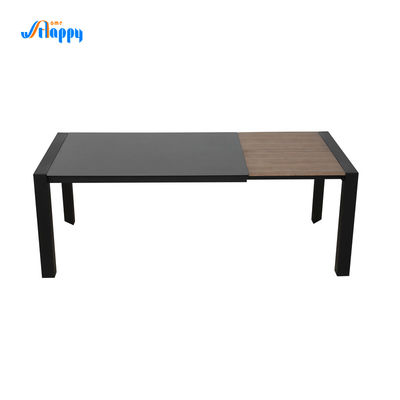 Heat Resistant Modern Extendable Table Knock Down Type 1400*900mm With Black Iron Leg
