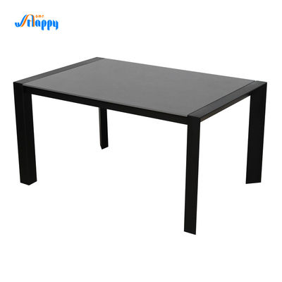 Heat Resistant Modern Extendable Table Knock Down Type 1400*900mm With Black Iron Leg