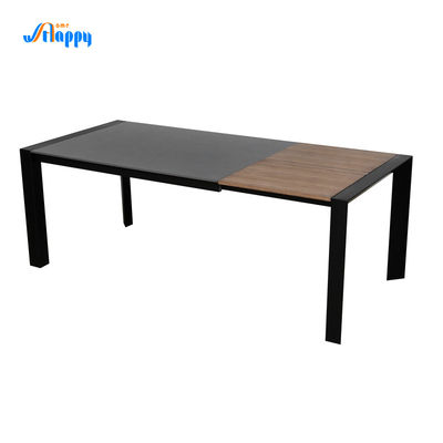 Heat Resistant Modern Extendable Table Knock Down Type 1400*900mm With Black Iron Leg