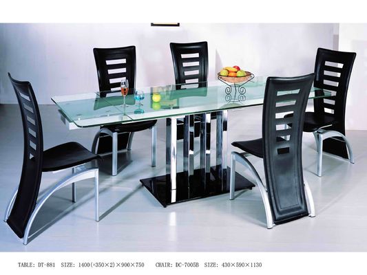 2100mm Length Extendable Dining Table Frosted With Contemporary Design