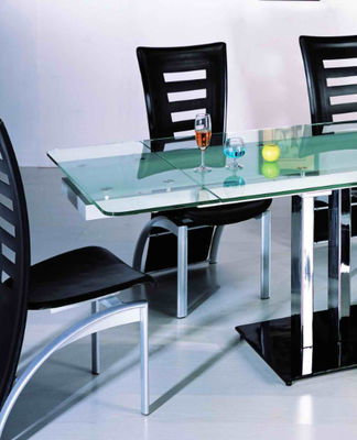 2100mm Length Extendable Dining Table Frosted With Contemporary Design