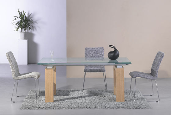 Modern Style Extendable Glass Table 200cm Length Rectangular Extendable Dining Table