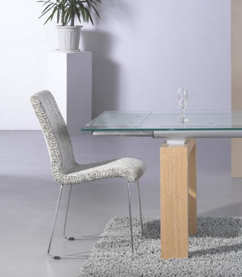 Modern Style Extendable Glass Table 200cm Length Rectangular Extendable Dining Table