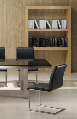 2700mm Length Extendable Dining Table Black With Stainless Steel Frame