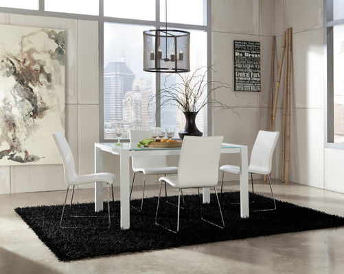 Practical Retractable Dining Table Modern Expandable Dining Table 90cm Width For Showroom