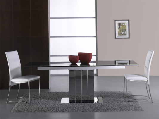 Clear Extendable Dining Room Table Extendable Glass Dining Table 1660*900mm For Office