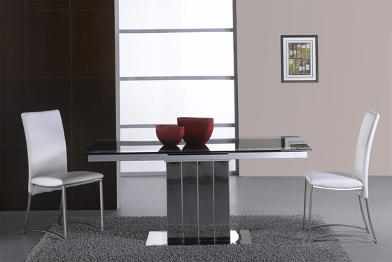Clear Extendable Dining Room Table Extendable Glass Dining Table 1660*900mm For Office