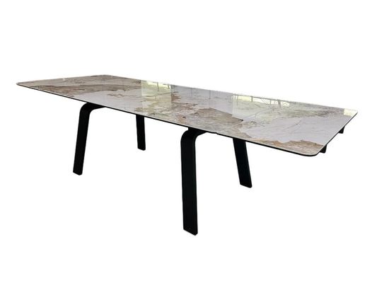 Ceramic Extendable Dining Table Tempered For Home Small Spaces