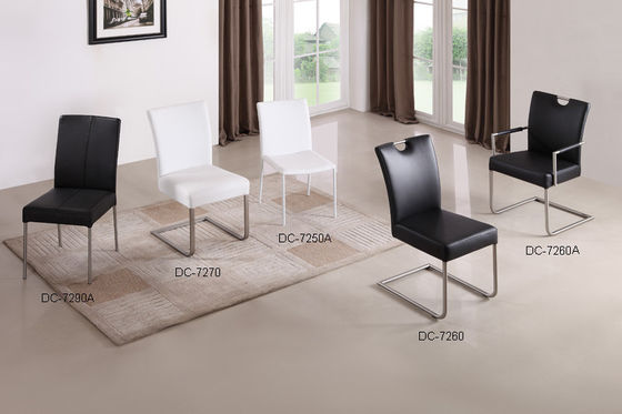 Stylish Modern Leather Dining Chair 480*615*945mm With Stainless Steel Frame