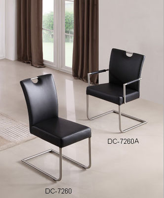 Stylish Modern Leather Dining Chair 480*615*945mm With Stainless Steel Frame