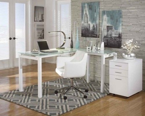 White Modern Swivel Chair Ergonomic 	61*61*81CM With Flared Arms