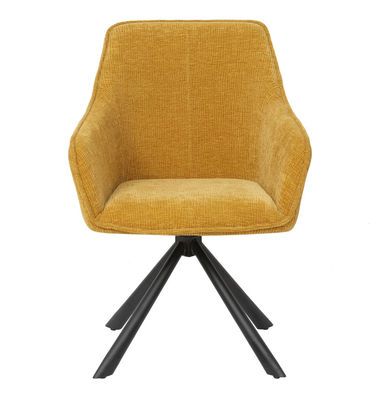 Leather Modern Swivel Chair For Living Room 600*620*840mm With Robust Metal Base