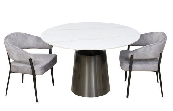 Fireproof Modern White Round Dining Table Modern Round Dining Room Table Customizable