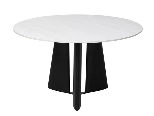 Fixed Type Round Minimalist Dining Table Easy Cleaning Circle Modern Dining Table