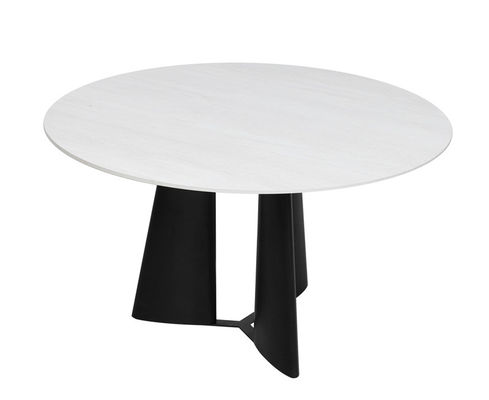 Fixed Type Round Minimalist Dining Table Easy Cleaning Circle Modern Dining Table