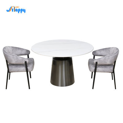 Flat Packed Modern Round Dining Table 1200mm Diameter With Fixed Type