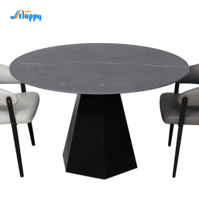 Corrosion Resistant Modern Round Dining Table Black 1200mm Diameter