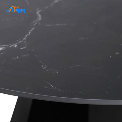 Corrosion Resistant Modern Round Dining Table Black 1200mm Diameter