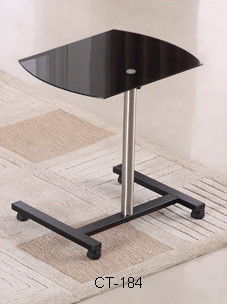 Easy Cleaning Glass Top End Tables 400*370*495mm Corrosion Resistant Glass Top Side Table